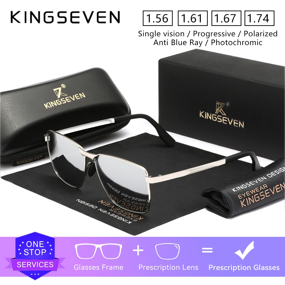 KINGSEVEN العلامة التجارية القيادة عدسة بصرية النظارات الشمسية وصفة طبية قصر النظر مد البصر النظارات التقدمية الرجال/النساء النظارات في الهواء الطلق