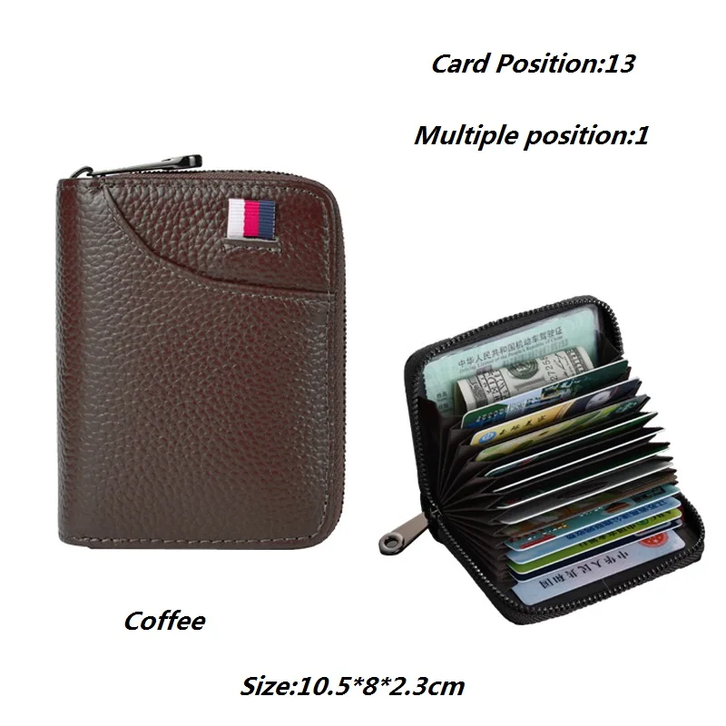 Monedero informal para Hombre y mujer, Billetera pequeña de lujo, plegable, con cremallera, H015