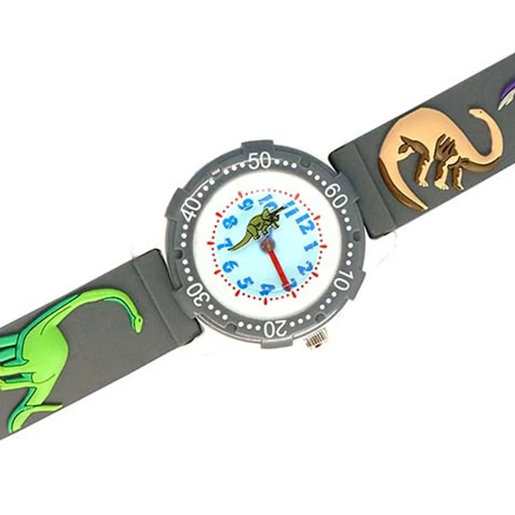 

1 шт., часы с рисунком серых динозавров, водонепроницаемые кварцевые наручные часы для крутого подарка