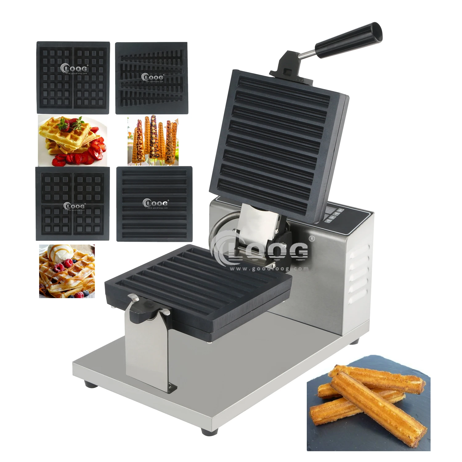 

Commercial Use Snack Machine Churros Lolly Waffle Stick Machine Non Stick Electric Churros Waffle machine