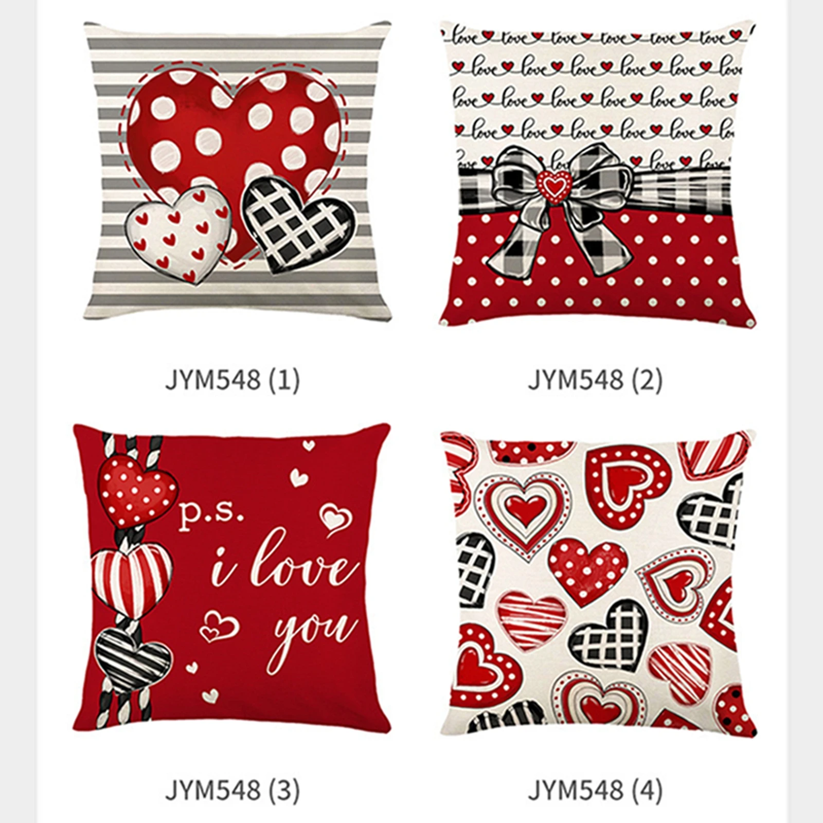 2025 Valentine's Day Pillow Covers Cute Heart Bow Letter Print Cushion Covers Pillow Cases for Sofa Couch Bed Pillowcase