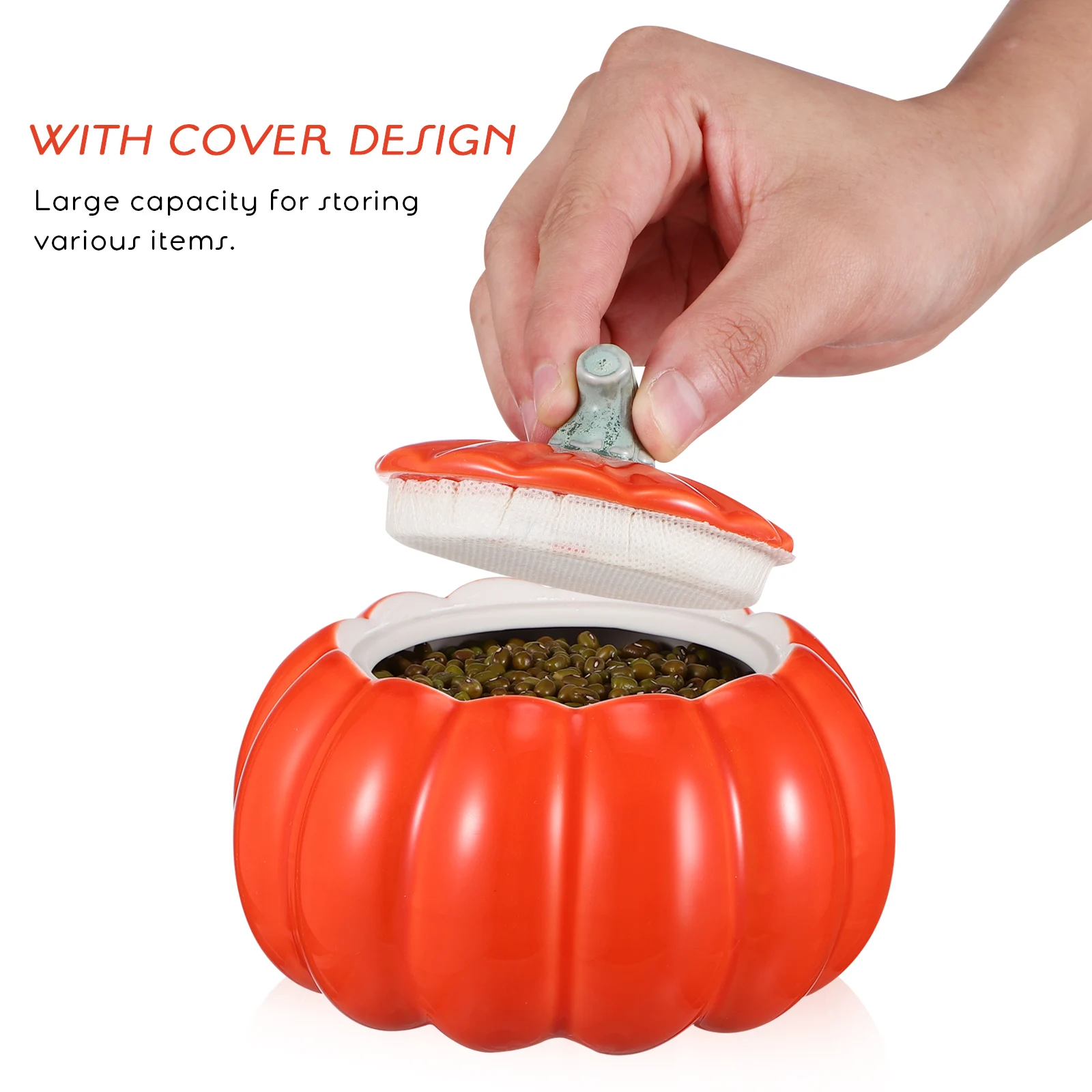 

2 Pcs Decorative Jar Ceramic Jars with Lids Kitchen Canisters Flour Sugar Storage Containers Candy Food