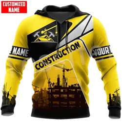 NewFashion Construction Worker Architect Operator Retro Harajuku 3DPrint Men/Women Unisex Pullover Casual Funny Jacket Hoodies 8