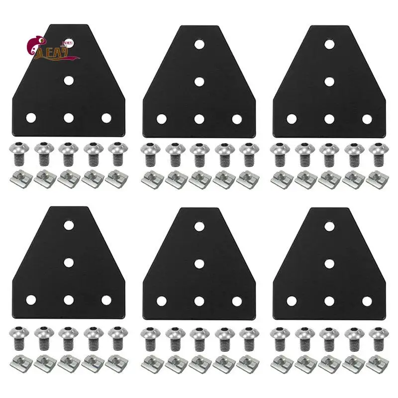 AEA9-6Pcs 4040 Series Aluminum Corner Bracket T-Shape Connector With Hardware Kit For DIY Projects