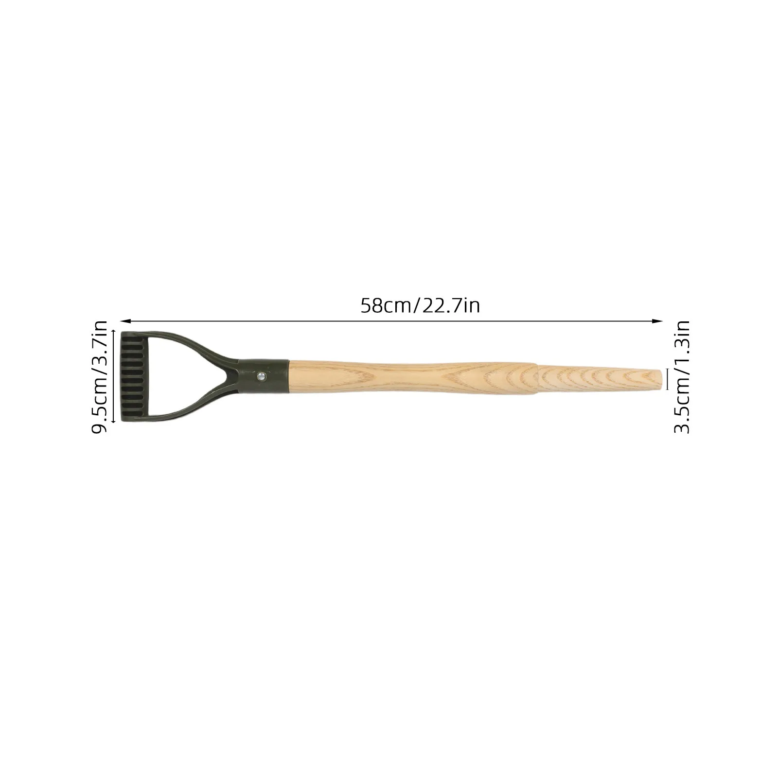 2Pcs Garden Shovel Handle Replacement Wooden Spade Handle with D-Shaped Non-Slip Ergonomic Grip 23 Inch for Digging Planting