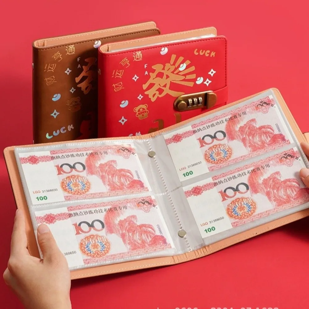50Sheets Saving Money Binder PU Leather Refillable Planner Organizer Loose-leaf Cash Envelopes Account Book 50 Sheets