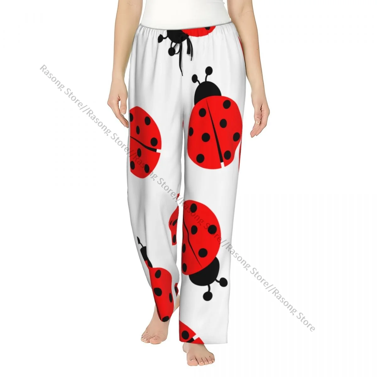 

Women Flannel Lounge Pants Soft Ladybug Pajama Pants Winter Sleepwear