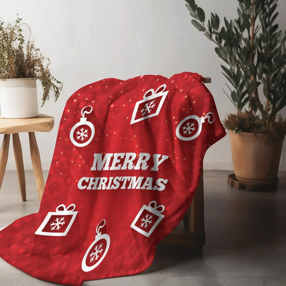 TU Cozy Christmas Throw Blanket Festive Holiday Flannel Fleece Soft Warm Decorative Bedspread Gift Home Decor