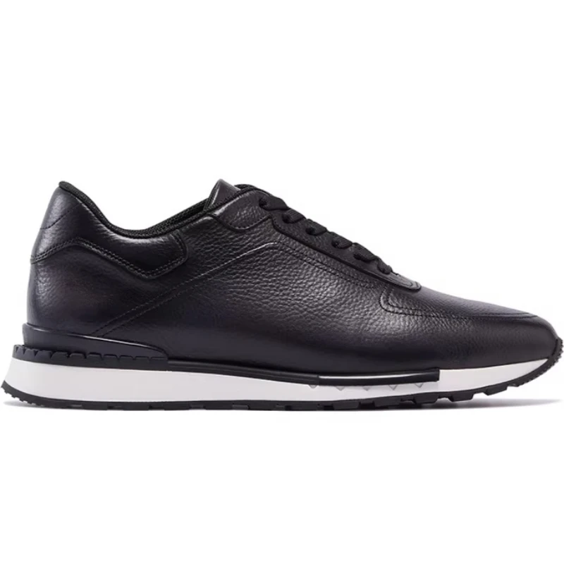 Casual Sports Leather Shoes for Men's Genuine Leather Business Comfortable Breathable Luxury Thick Soled Height Increasing Shoes