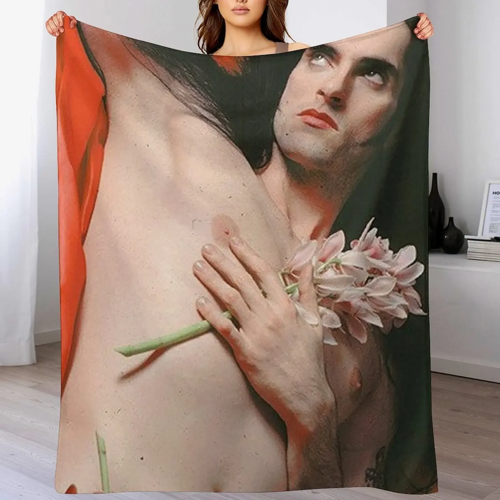 

Peter Steele with Flowers Throw Blanket Luxury Thins Moving Decorative Beds Blankets