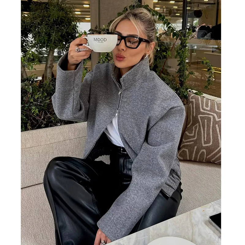 秋の新作ジャケット レディース 2025 ファッション ゆったり ハイネック 秋 レディース エレガント コート シック ストリート 旅行 ジョーカー ユース アウター