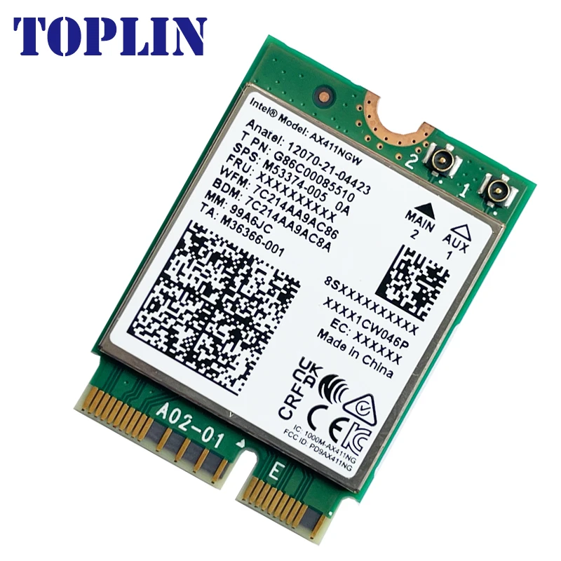 Carte Réseau Wi-Fi 6E AX411 AX411NGW, Stérilisation CNvio2 11ax 2.4/5/6GHz BT5.3 pour P1 10 11