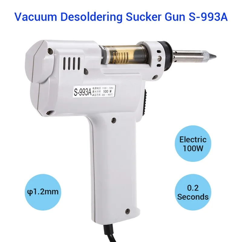 110V/220V 100W Desoldering Gun Electric Absorb Gun S-993A Electric Vacuum Desoldering Pump Solder Sucker Gun