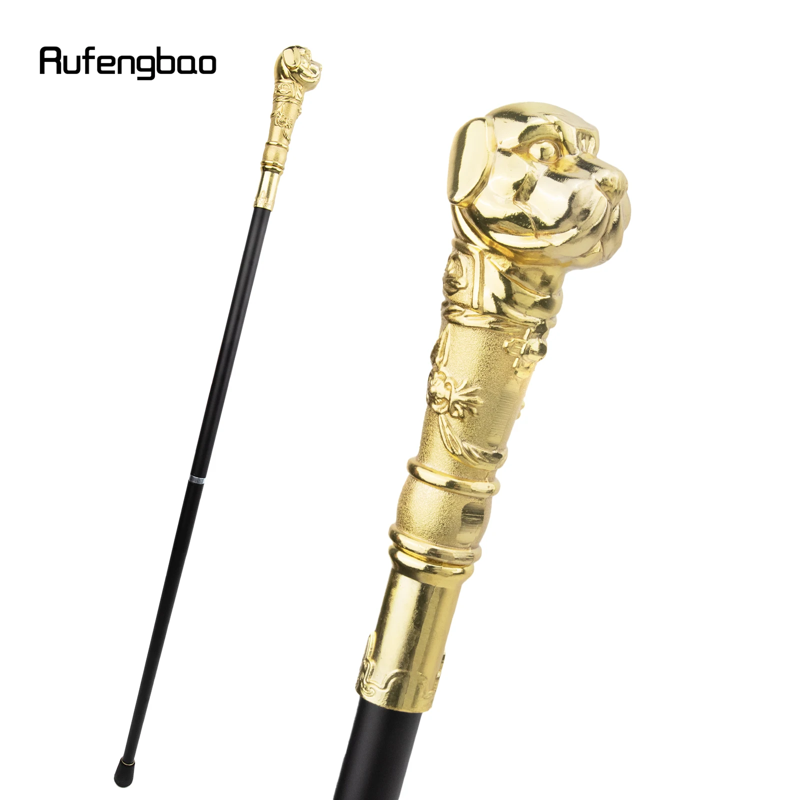 

Golden Puppy Bulldog Dog Walking Cane Fashion Walking Stick Gentleman Luxury Crosier Knob Stick Performance Stage Cane 93cm