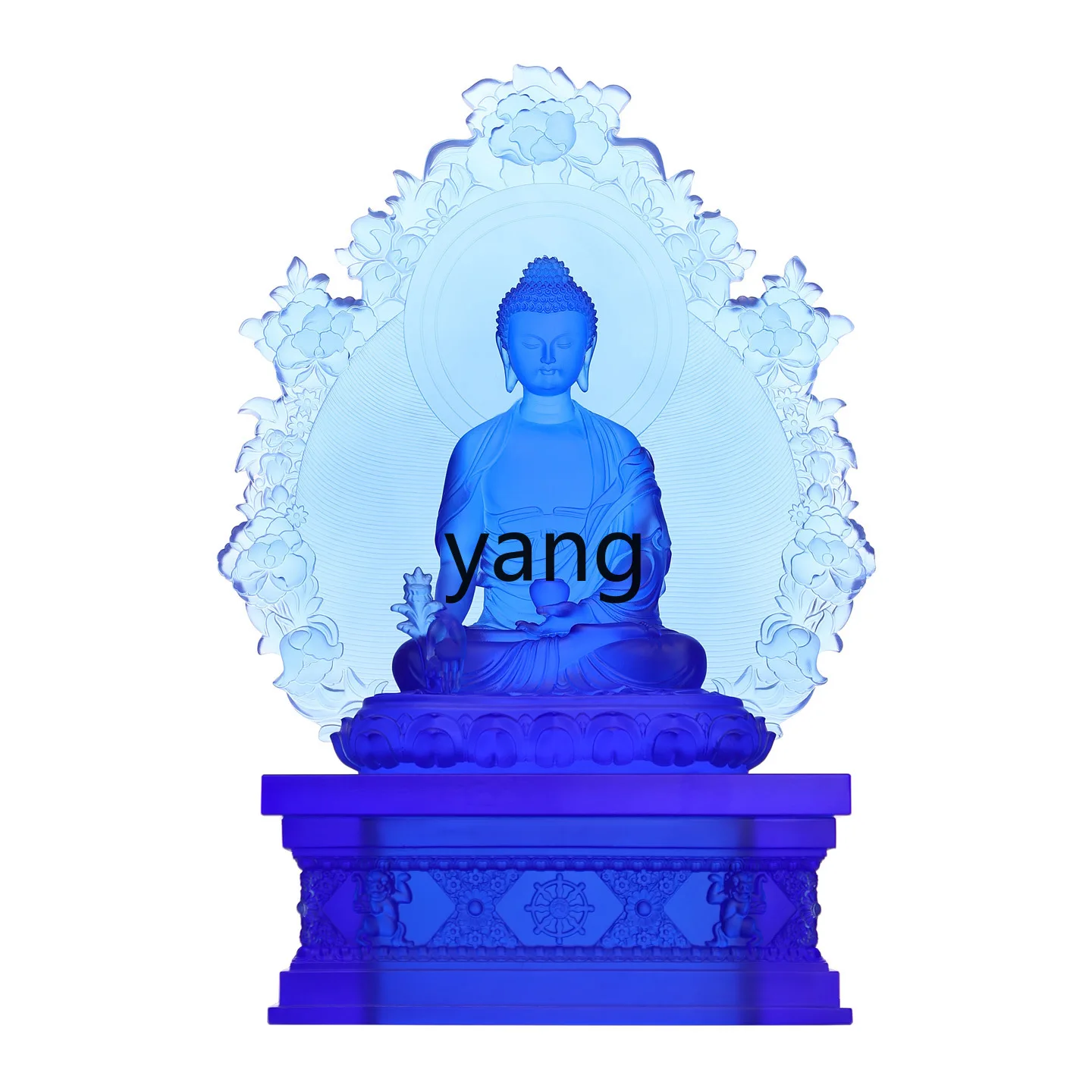 LH glazed back plate Buddha statue luminous diamond base ornament home living room display Buddha utensils
