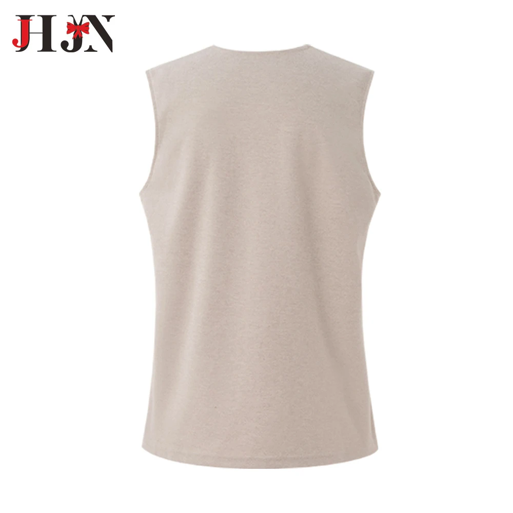 JHJN Sleeveless V-Neck Woman Skirt Sets Semi-Dress Pullover Straight Commuter Casual Beige Loose Elastic Waist Female Clothing