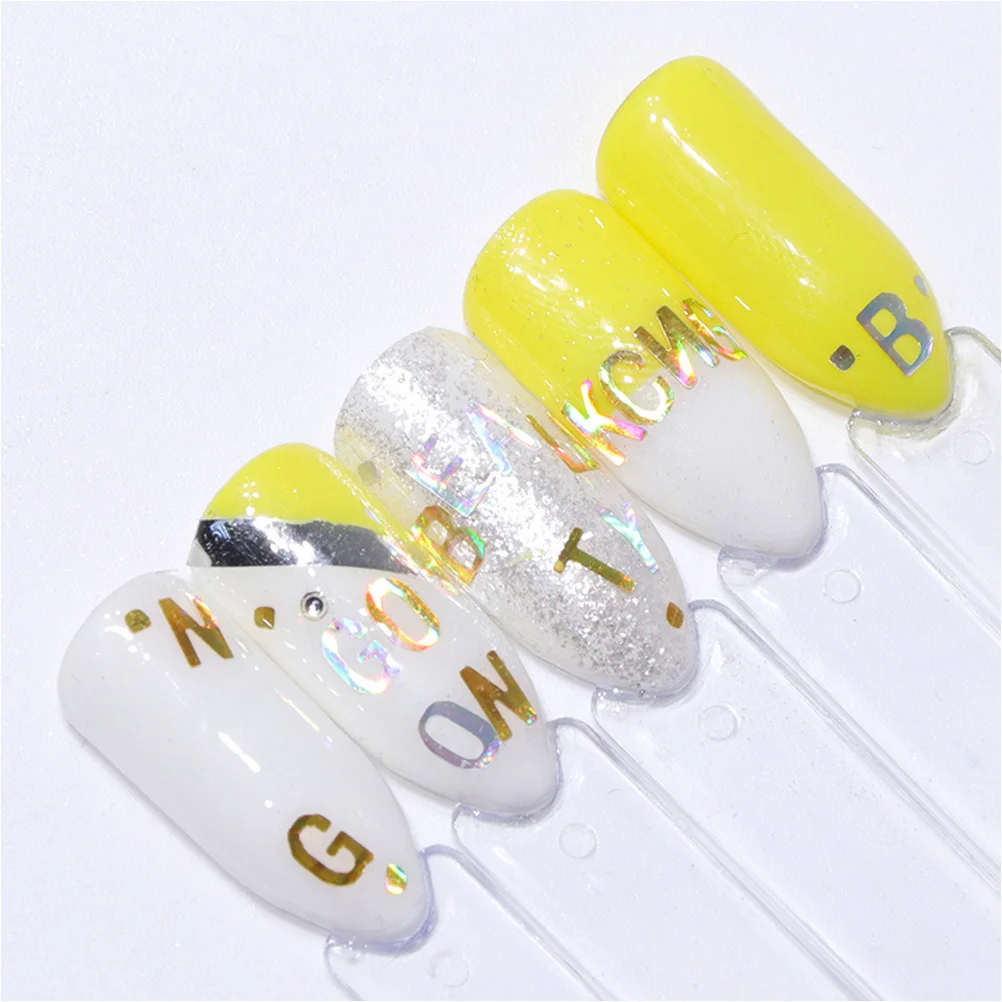 Zestaw naklejek na paznokcie z motywem liter, zestaw do samodzielnego zdobienia paznokci, modne i unikalne cekiny na paznokcie dla kobiet, na imprezy i święta.
