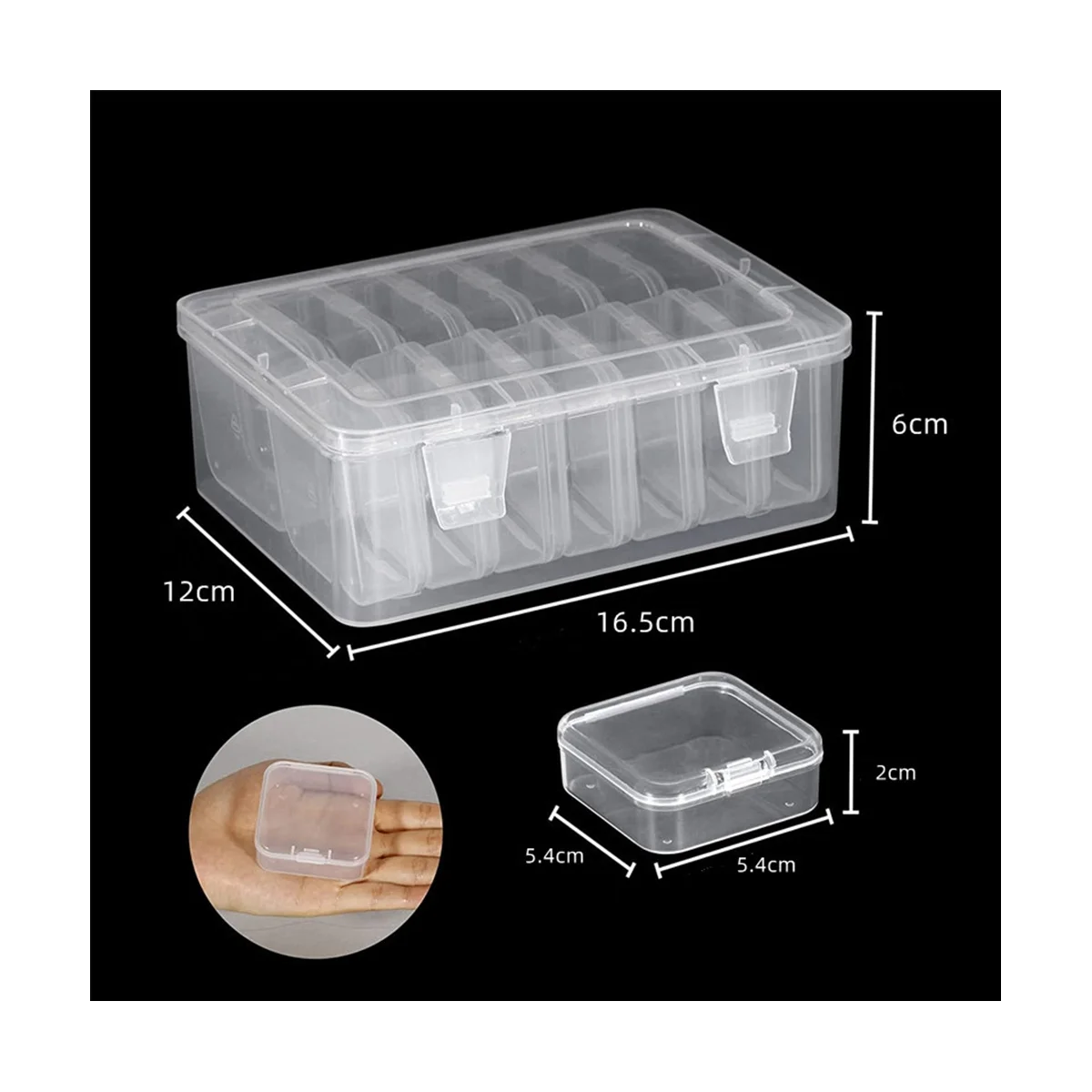 3 Pack Mini Bead Storage Box, Clear Bead Storage Box with Lid, Rectangular Clear Diamond Jewelry Box, Crafts