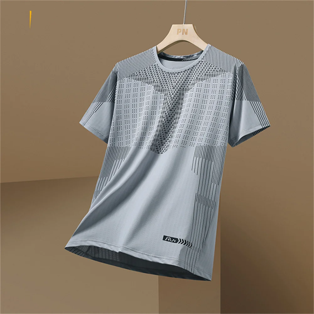 Camiseta de manga corta con estampado 3D para hombre, ropa deportiva transpirable de secado rápido para correr, Tops de cuello redondo de gran