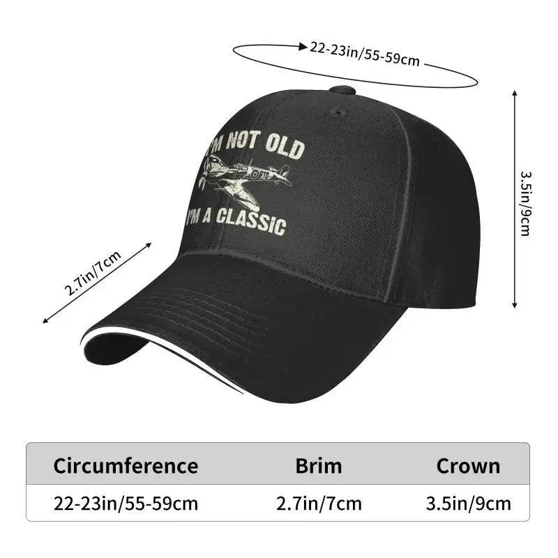 Airplane Aircraft Plane Spitfire Baseball Cap Sun Protection Adjustable Supermarine Fighter Plane WW2 War Pilot Dad Hat Spring