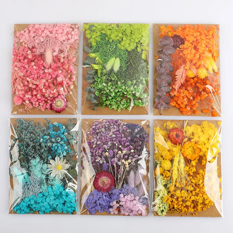 1 Bag Artificial Flower Plants Dried Real Flowers Preserved Materials Epoxy Resin Candles DIY Floral Materials Hydrangea  babybr