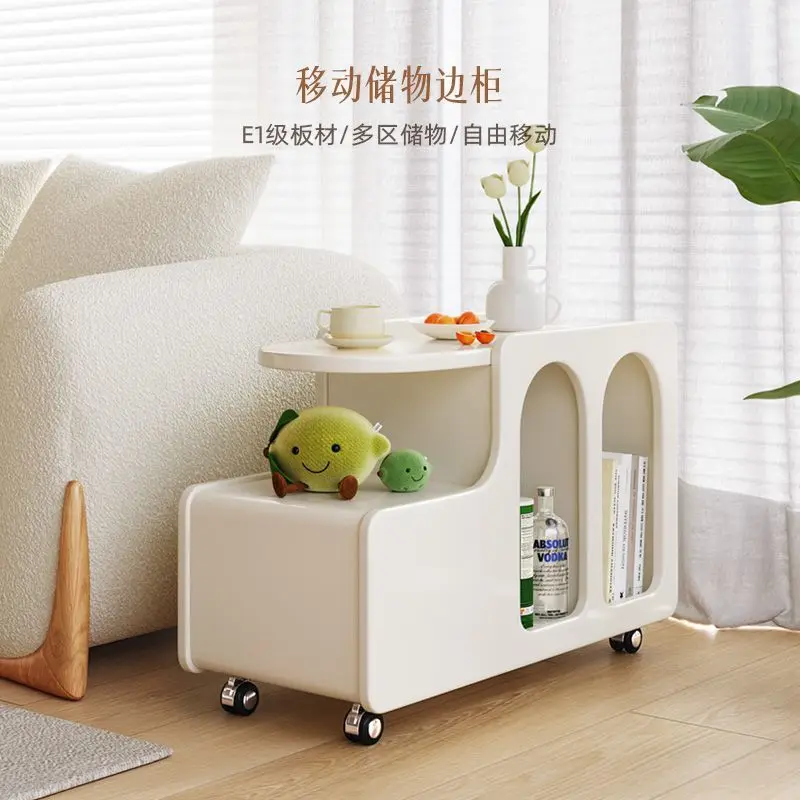 

Nordic simple trolley cream wind mobile small coffee table sofa side few small apartment creative Internet celebrity living