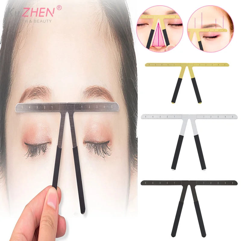 

1PC Stainless Steel Eyebrow Tattoo Stencil Ruler Microblading Tattoo Positioning Measure Template Eye Brow Permanent Makeup Tool