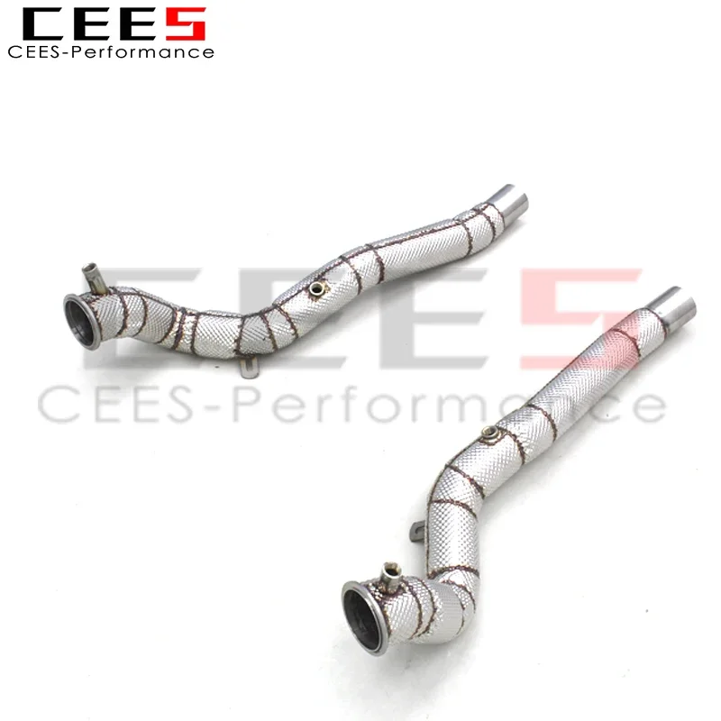 CEES Downpipe Exhaust with Heat Shield for Ferrari California T 3.9T 2012-2018 SS304 Stainless Steel Car Exhaust Pipe System