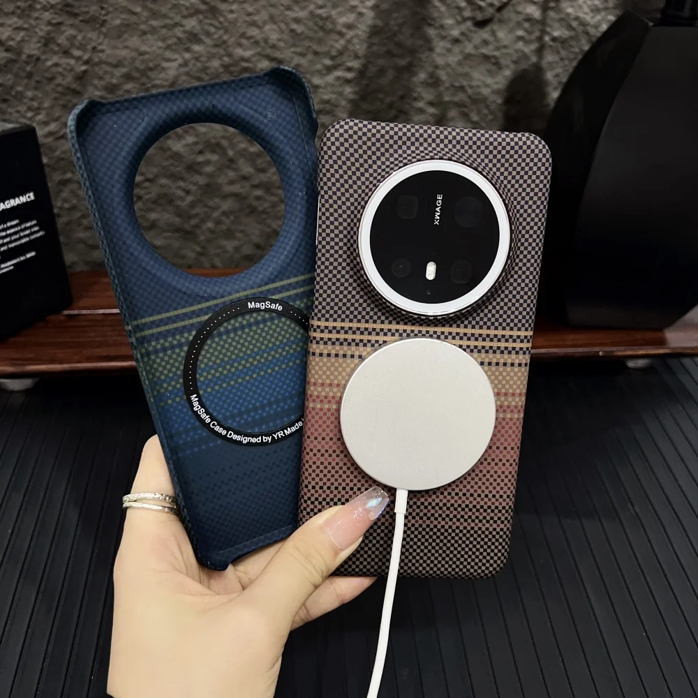 

For Magsafe Ultra-Thin Carbon Fibre PC Case For Huawei Pura 70 Pro Ultra P70 Mate 70 60 50 40 30 X60 Honor Magic 7 6 Armor Cover