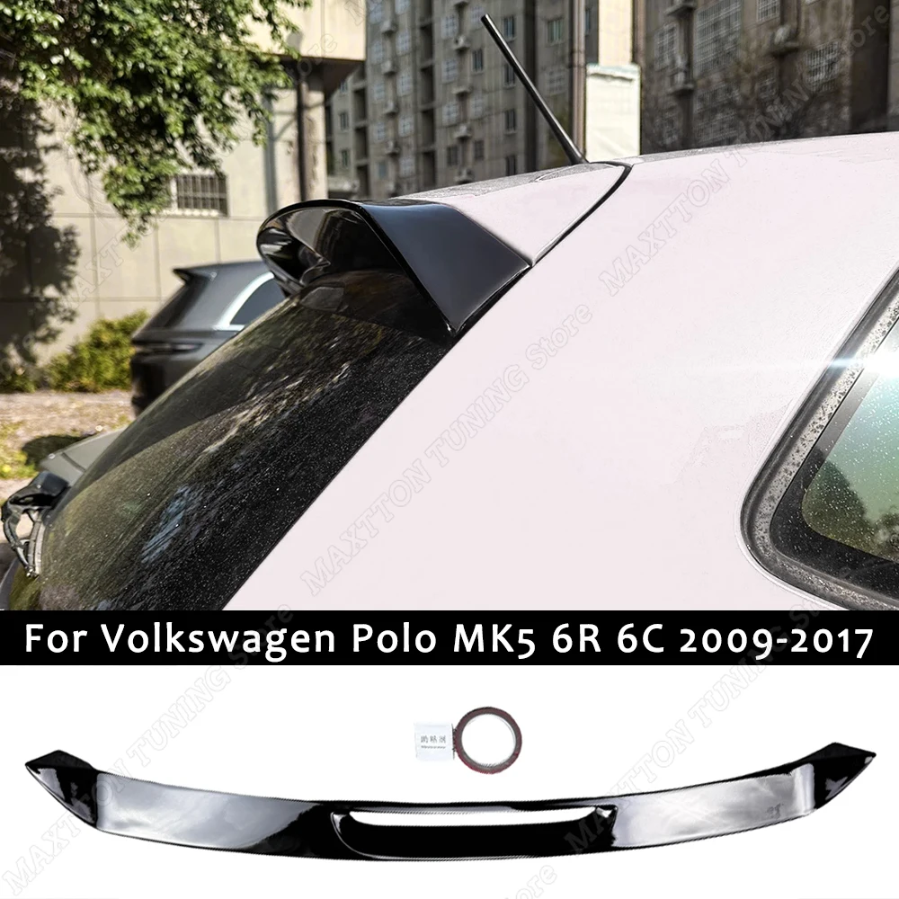 Upgrade GTI Style Rear Spoiler Wing For Volkswagen Polo MK5 6R 6C 2009-2017 Rear Trunk Roof Wings Cap Extension Splitter Tuning