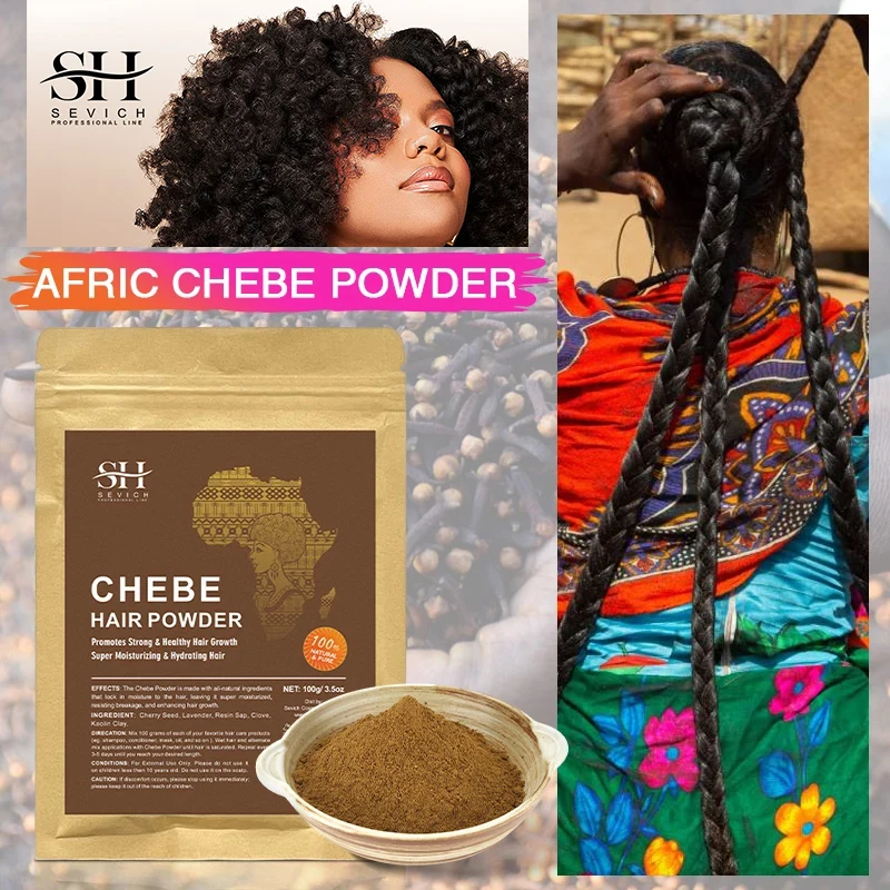 Africa Chad Chebe Powder 100% Natural Super Fast  Hair Regrowth Anti Hair Break Local Ingredients with Modern Craftsmanship 100g