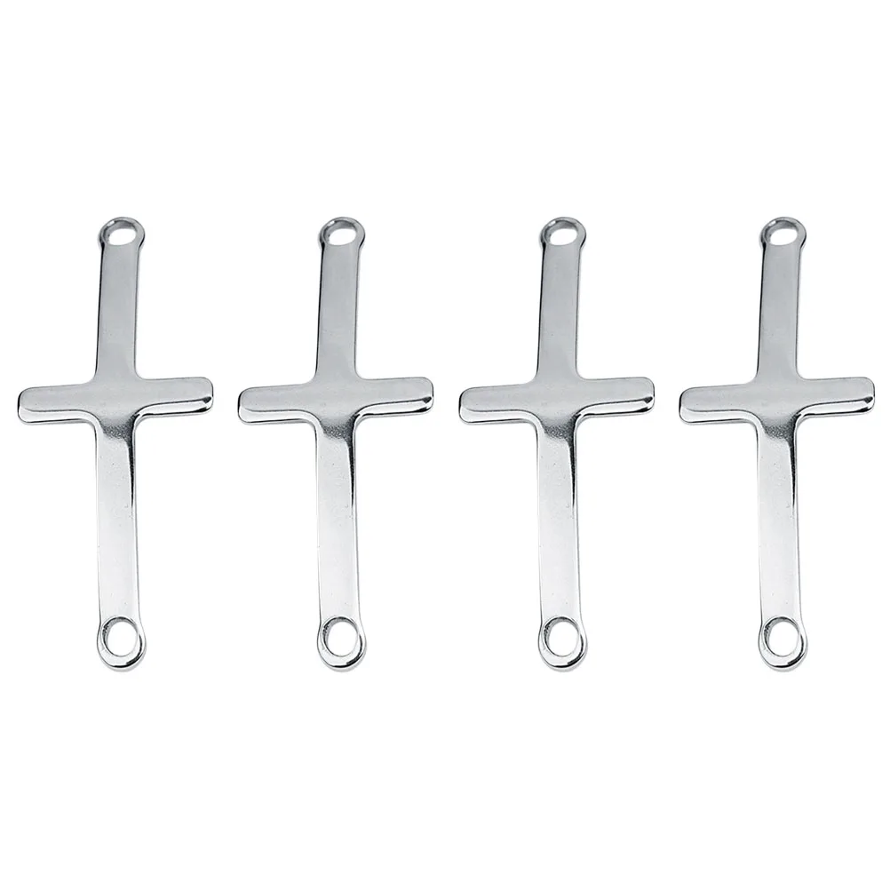 

10 Pcs Cross Pendant DIY Jewelry Making Accessories Anklet Stainless Steel Pendants for Silver Stylish