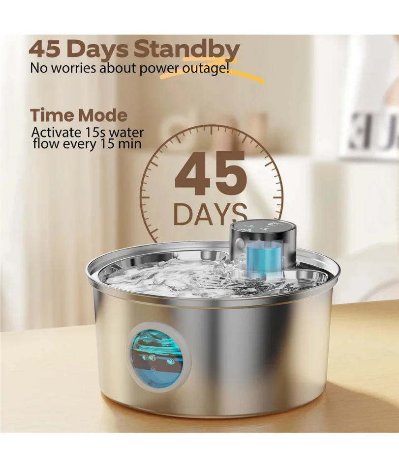 

3.2L Recharge 5V USB Cat Water Fountain Automatic Sensor Stainless Steel Cat Dog Water Fountain Multiple Pet Drinking Bowls