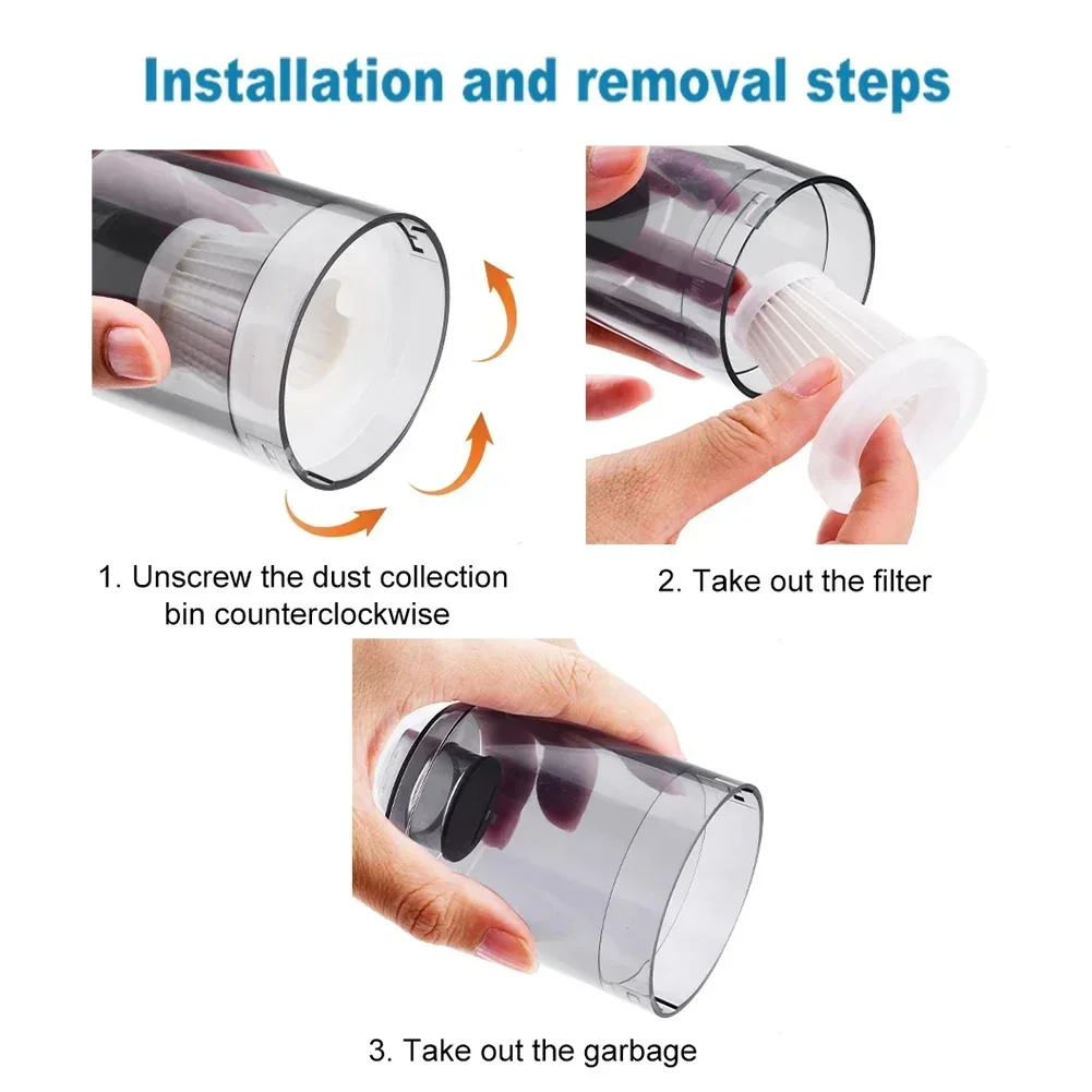 2/3/5pcs Car Vacuum Cleaner Filter Reusable Washable Universal Car Vacuum Filter Cartridges Car Vacuum Cleaner Accessories