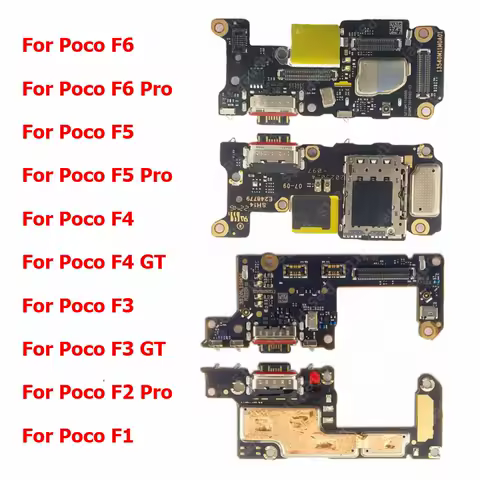 Charge Board For Xiaomi Poco F6 F5 F4 F3 GT F2 Pro Pocophone F1 Charging Port Usb Connector PCB Dock Plate Socket Phone Parts