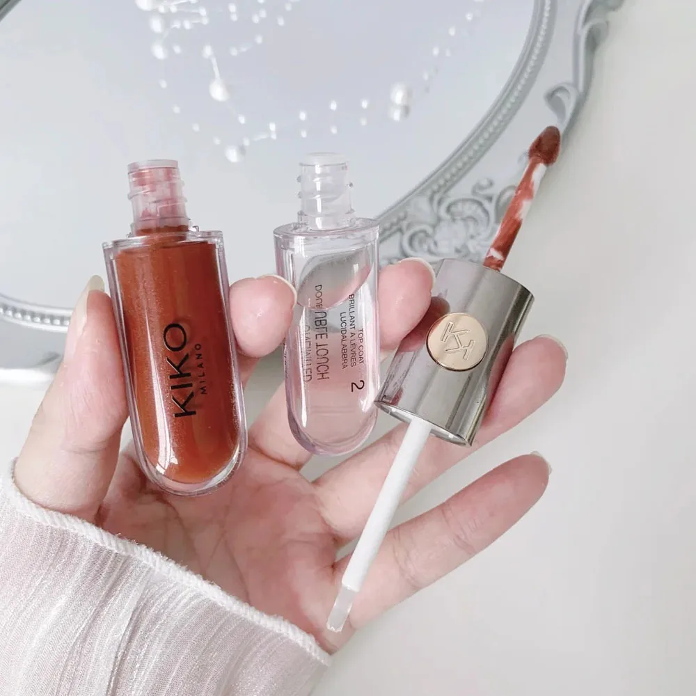 KIKO Portable Daily Cosmetics Double-headed Lip Gloss Brightening Luster Show Complexion Suitable for Autumn and Winter Seasons