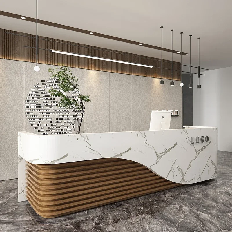 Minimalist Modern Company Hotel Reception Desk Beauty Salon Cashier Health Club Commercial Small Bar Table