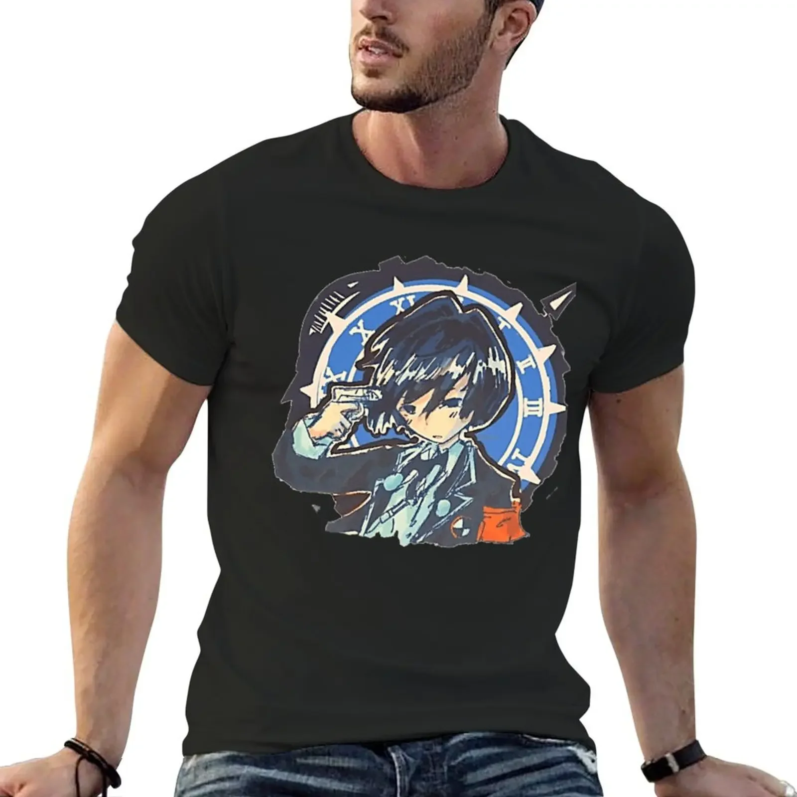 persona 3 reload fanart Characters T-Shirt plus size tops korean fashion t shirt men 100℅ cotton