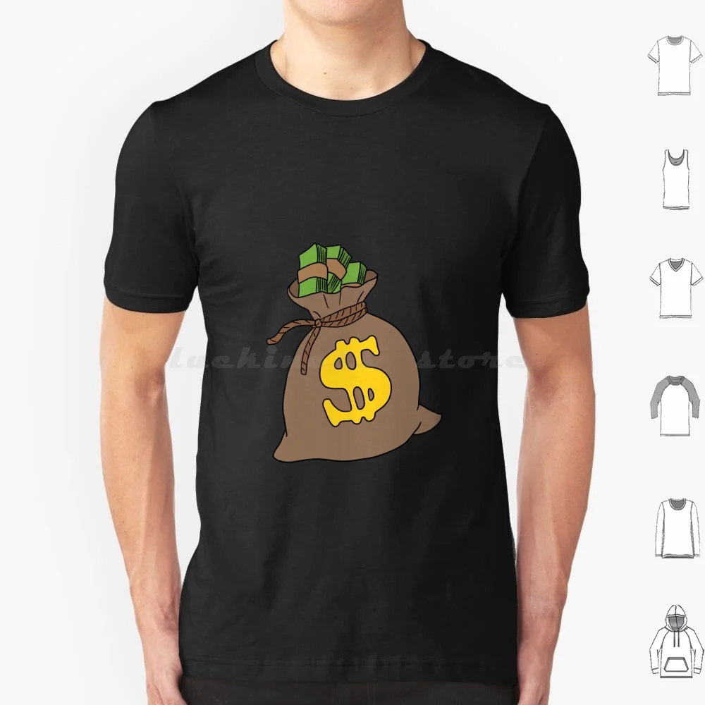 Money Bag T Shirt Cotton Men Women Diy Print Cash Money 100 Mula Dollar Rich Hustle Gambling Cashapp Free 99C Payme Pay Pay Day