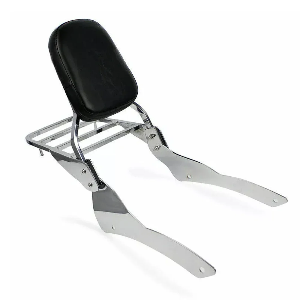 Chrome Backrest Sissy Bar Luggage Rack For Yamaha V-Star 650 400 Classic 1998-2018 1999 2000 01 02 03 04 05 06 07 08 09 10 11 12