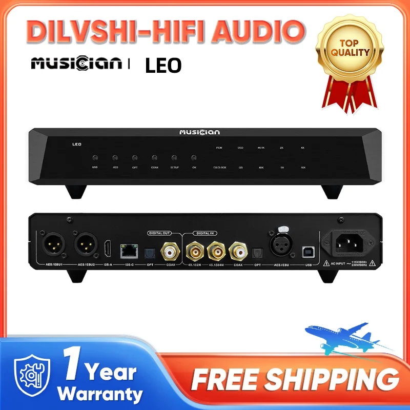 MUSICIAN LEO Digital Interface 768KHZ DSD512 High Peformance Digital Interface USB/Optical/Coaxial/AES/EUB/External Clock Input