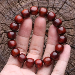 Red sandalwood Bead Bracelet Handmade 11mmx12mm beads natural Mahogany jewelry for men and women