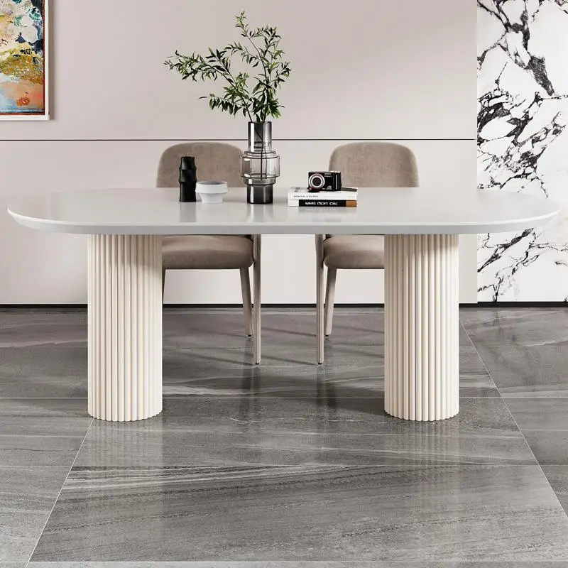 Металлические кремовые эстетические волнистые ножки стола, эллиптическая основа стола для кухонного острова, опорная подставка, сверхмощная волнистая настольная рама