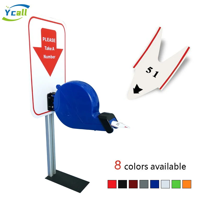 

Ycall Take-A-Number Ticket Dispenser with Counter Stand and 1 Roll Tape Paper 3 Digits 2000 Labels for Queue Management System