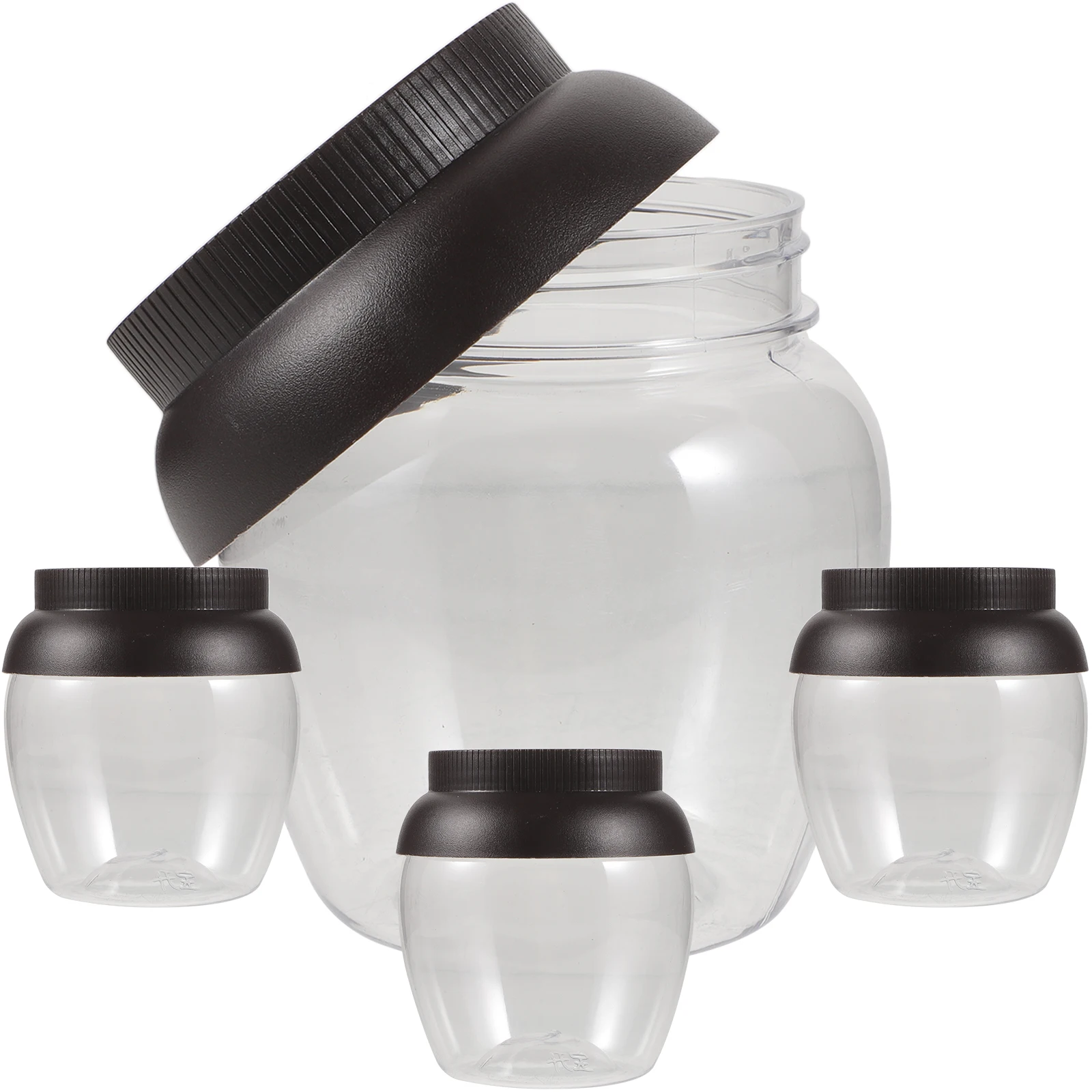 

4pcs Kimchi Containers Pickle Jars Reusable Plastic Gallon Clear Lids Storage Vegetable Fermenting Honey Gifts