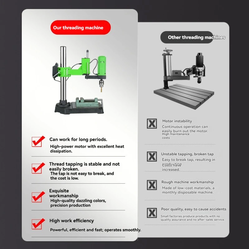 Applicable to 220V Servo Vertical Electric Tapping Machine Flexible Arm Thread Tapping Tool Plug-in & Cordless