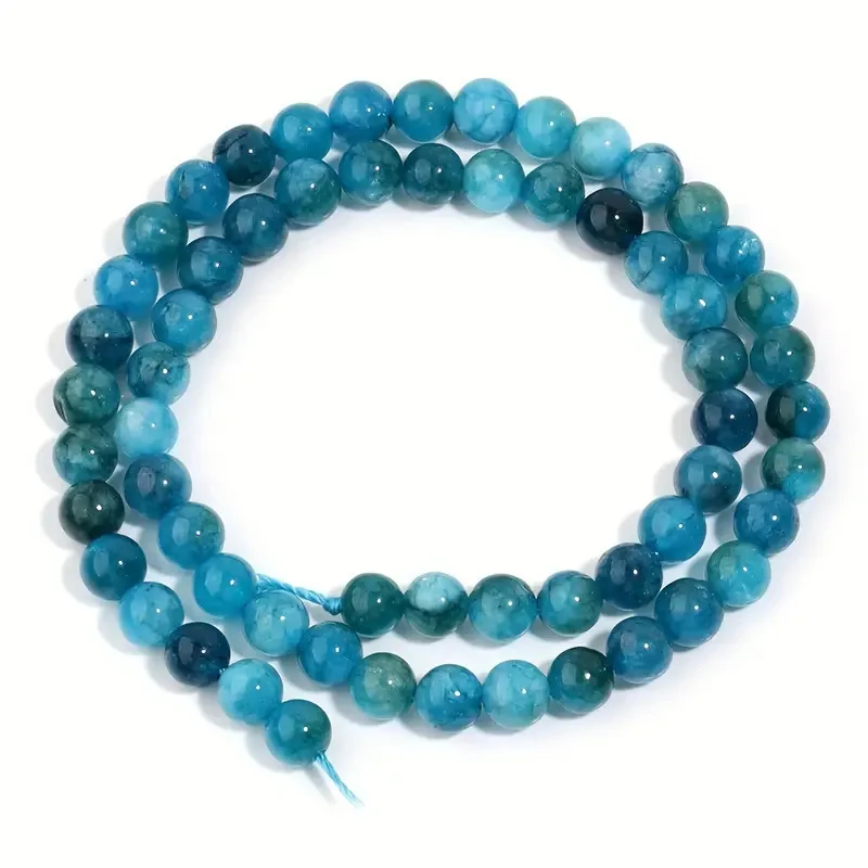 1 Strand Natural Blue Apatite Stone Beads 4/6/8/10mm Round Gem Bead for DIY Bracelet Charms Jewelry Making Accessories Wholesale image 5