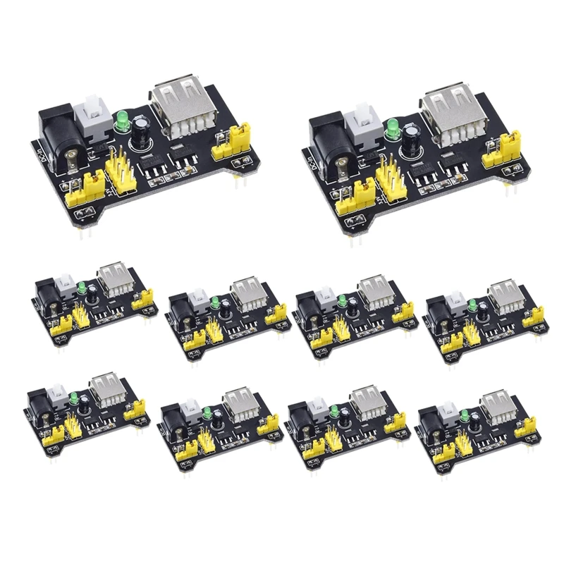 10PCS For MB102 Breadboard Power Supply Module Kit 2-Way 3.3V 5V For MB102 Breadboard Module Set