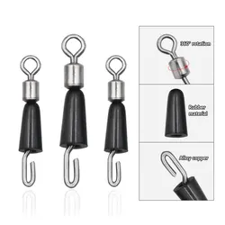 20pcs Carp Fishing Accessories Quick Change Swivels High-speed Rotation Flexibility Snap Swivel For Hair Rig Connector Tackle