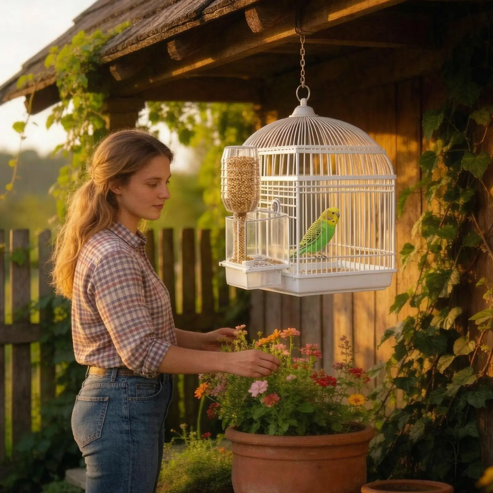 Automatic Bird Feeder For Cage Parakeet Cockatiel Food Dispenser Conure Food Dispenser For Macaw Pet Parents Animal Lovers - view 3